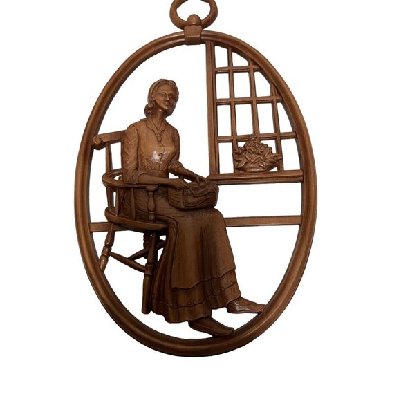 Syroco Wall Hanging Art Plaques Mid Century MCM Pilgrims John and Priscilla - Picture 2 of 10